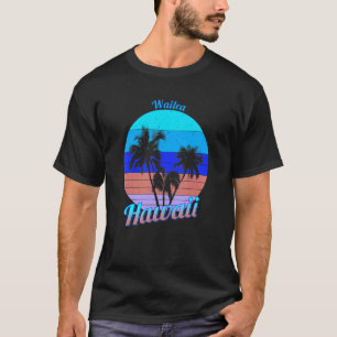 Wailea Hawaii Retro Tropical Palm Trees Vacation T-Shirt