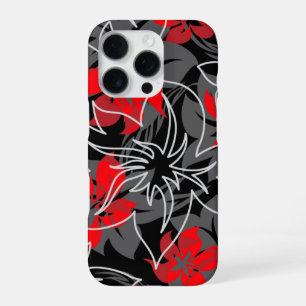 Wailea Hibiscus Hawaiian Floral Camo Rot iPhone 16 Pro Hülle