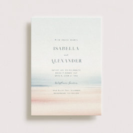 Wailea Watercolor Minimalistisch Eleganter Strand  Einladung