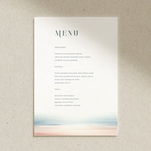 Wailea Wedding Menu