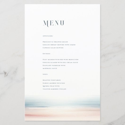 Wailea Wedding Menu (Vorderseite)
