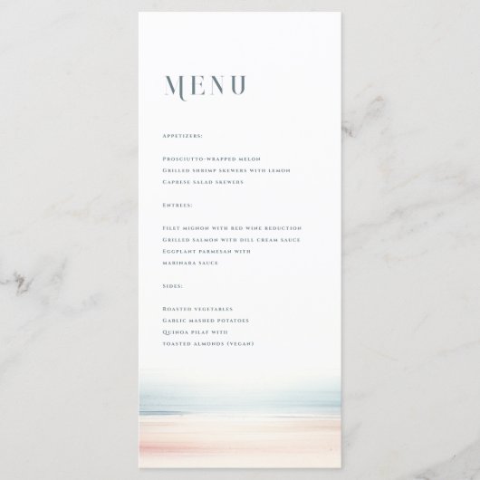 Wailea Wedding Menu Menükarte (Vorderseite)