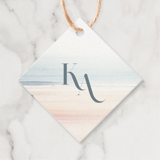 Wailea Wedding Monogram Geschenkanhänger (Vorderseite)