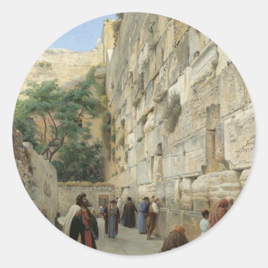 Wailing Wall von Gustav Bauernfeind Runder Aufkleber (Vorderseite)