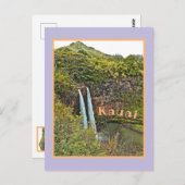 Wailua Wasserfall auf der Postkarte Kauai (Vorne/Hinten)