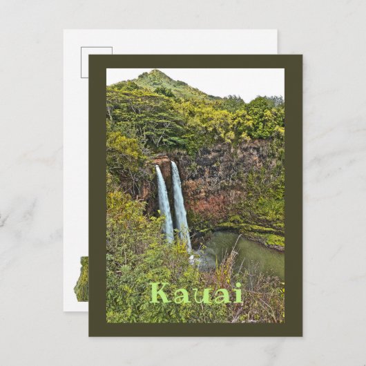 Wailua Wasserfall in Kauai Postkarte (Vorne/Hinten)