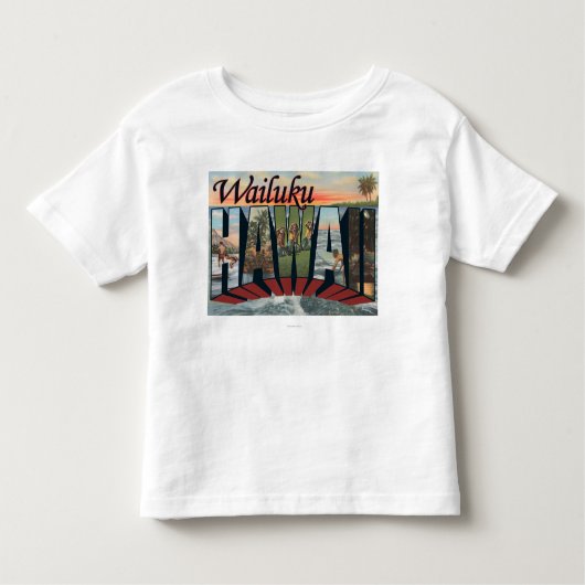 Wailuki, Hawaii - große Buchstabe-Szenen Kleinkind T-shirt (Vorderseite)