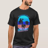 Waimanalo Beach Hawaii Retro Tropical Palm Trees V T-Shirt (Vorderseite)