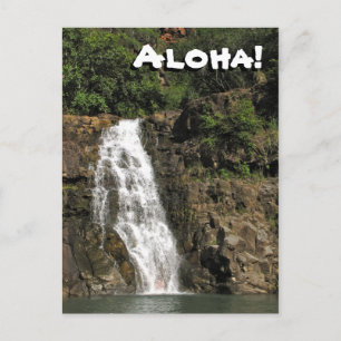 Waimea Audubon Wasserfall von Hawaii Postkarte