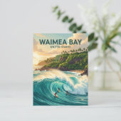 Waimea Bay Hawaii Postkarte (Stehend Vorderseite)