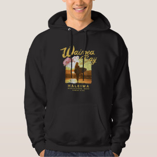 Waimea Bay Hawaii Surfbrett Mädchen Hawaiian Surfe Hoodie
