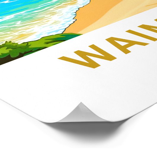 Waimea Bay Hawaii Travel Print Poster (Ecke)