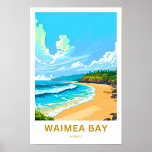 Waimea Bay Hawaii Travel Print Poster