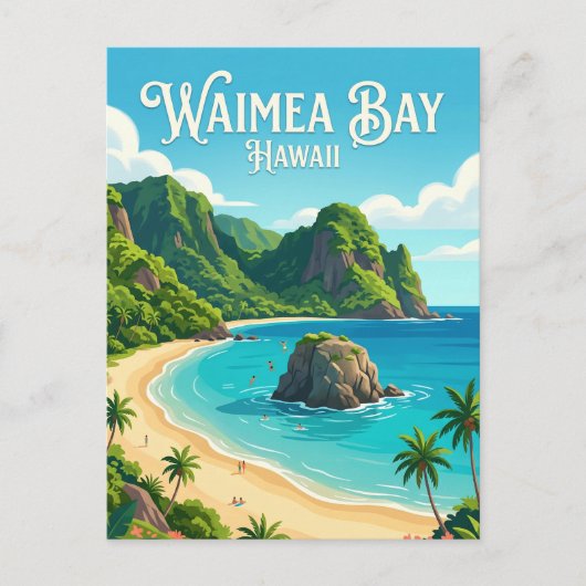 Waimea Bay USA Postkarte (Vorderseite)