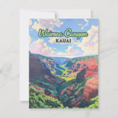 Waimea Canyon Kauai Hawaii Landscape Retro Card (Vorderseite)