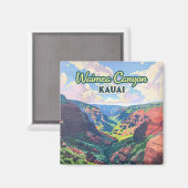 Waimea Canyon Kauai Hawaii Landscape Retro Magnet (Vorderseite/Rückseite)