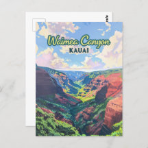 Waimea Canyon Kauai Hawaii Landscape Retro
