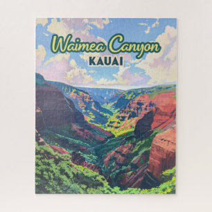 Waimea Canyon Kauai Hawaii Landscape Retro Puzzle