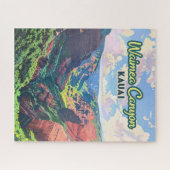Waimea Canyon Kauai Hawaii Landscape Retro Puzzle (Horizontal)