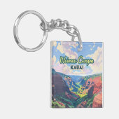 Waimea Canyon Kauai Hawaii Landscape Retro Schlüsselanhänger (Vorderseite links)