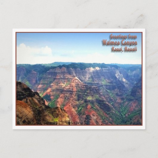 Waimea Canyon, Kauai, Hawaii Postcard Postkarte (Vorderseite)