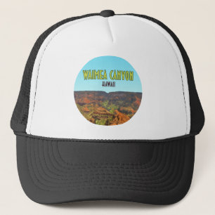 Waimea Canyon Kauai Hawaii Vintage Travel Truckerkappe