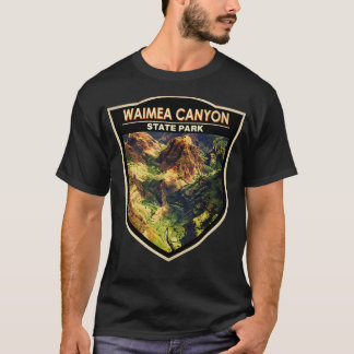 Waimea Canyon Staat Park Hawaii Abzeichen Wasserfa T-Shirt