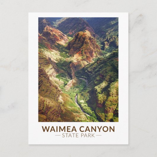 Waimea Canyon Staat Park Hawaii Postkarte (Vorderseite)