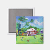 Waimea Plantation Hütte Nummer 49 Rotes Haus Magnet (Vorderseite/Rückseite)