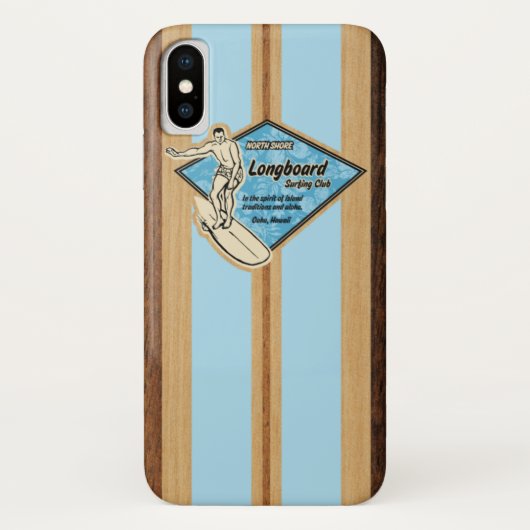Waimea Surfboard Hawaiian Imitats Wood Case-Mate iPhone Hülle (Rückseite)