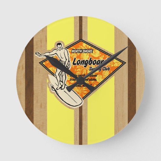 Waimea Surfboard Hawaiian Wall Uhren (Vorderseite)