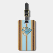 Waimea Surfbrett-hawaiisches gestreiftes Imitat Gepäckanhänger (Vorderseite vertikal)