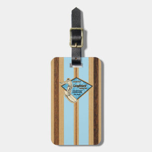 Waimea Surfbrett-hawaiisches gestreiftes Imitat Gepäckanhänger