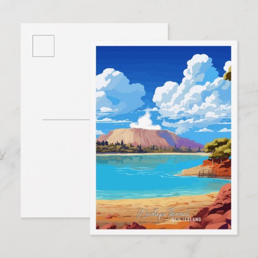Waiotapu Thermal Neuseeland Kunst, Dichtung und Mu Postkarte (Vorne/Hinten)