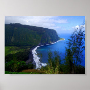 Waipio Valley Aussichtspunkt, Hawaii, Druck Poster