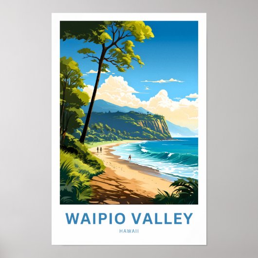 Waipio Valley Hawaii Travel Print Poster (Vorne)