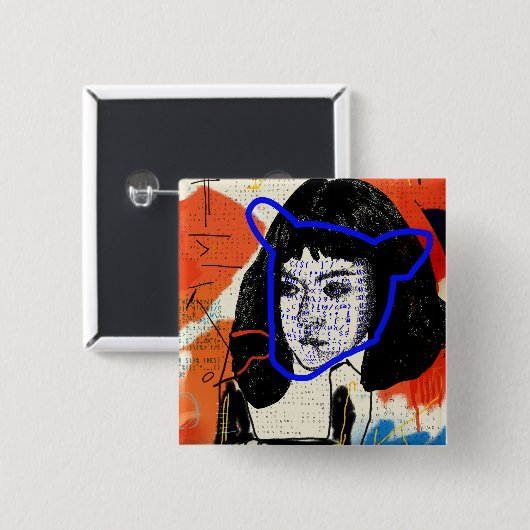 Waisenabstrakter M Klon des SCHWARZ-| - Projekt Button (Vorne & Hinten)