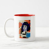 Waisenabstrakter M Klon des SCHWARZ-| - Projekt Zweifarbige Tasse (Links)