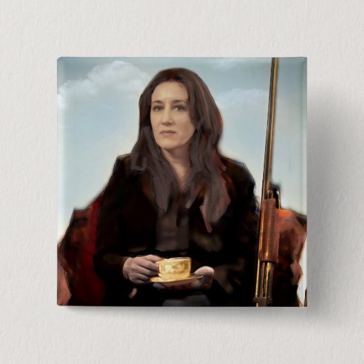 Waisenfrau S - cooler Feminist des SCHWARZ-| Button (Vorderseite)