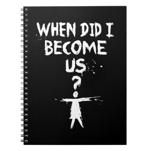 Waisenschwarzes |, als ich tat, stehen uns? notizblock (Vorderseite)