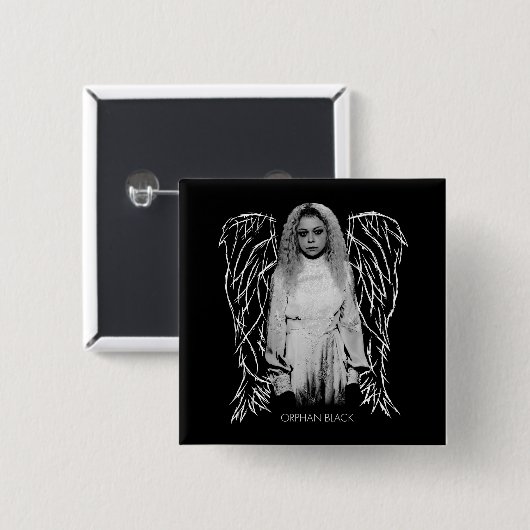 Waisenschwarzes | Helena - Engels-Flügel Button (Vorne & Hinten)