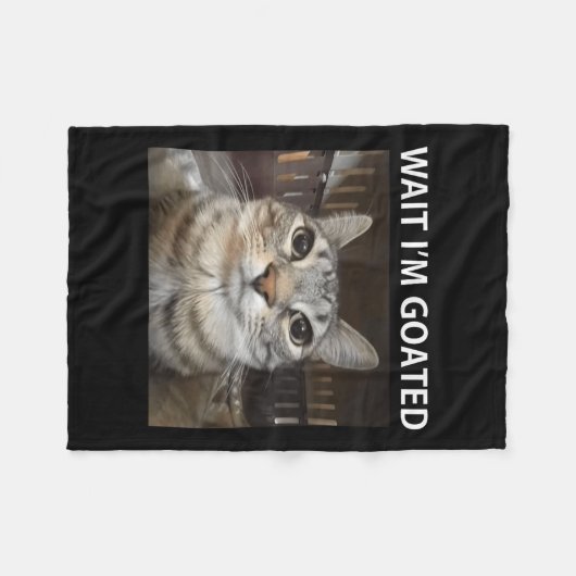 Wait Im Goated Albern Cat Meme Fleecedecke (Vorderseite (Horizontal))