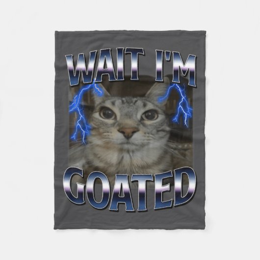 Wait I'm Goated Cat Funny Cat Meme Men Women Kids  Fleecedecke (Vorderseite)