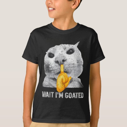 Wait I'm Goated Cat Silly Cats Meme Costume Men Wo T-Shirt (Vorderseite)