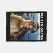 Wait I'm Goated Funny Thinking Monkey Meme Brainro Fleecedecke (Vorderseite (Horizontal))