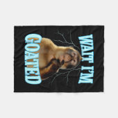 Wait I'm Goated Funny Thinking Monkey Meme Brainro Fleecedecke (Vorderseite (Horizontal))