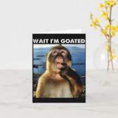 Wait I'm Goated Funny Thinking Monkey Meme Brainro Karte (Gelbe Blume)
