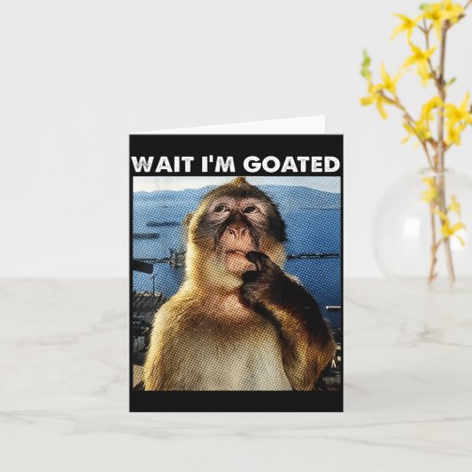 Wait I'm Goated Funny Thinking Monkey Meme Brainro Karte (Gelbe Blume)