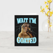 Wait I'm Goated Funny Thinking Monkey Meme Brainro Karte (Gelbe Blume)