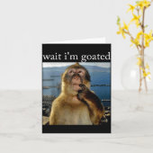 Wait I'm Goated Funny Thinking Monkey Meme Brainro Karte (Gelbe Blume)